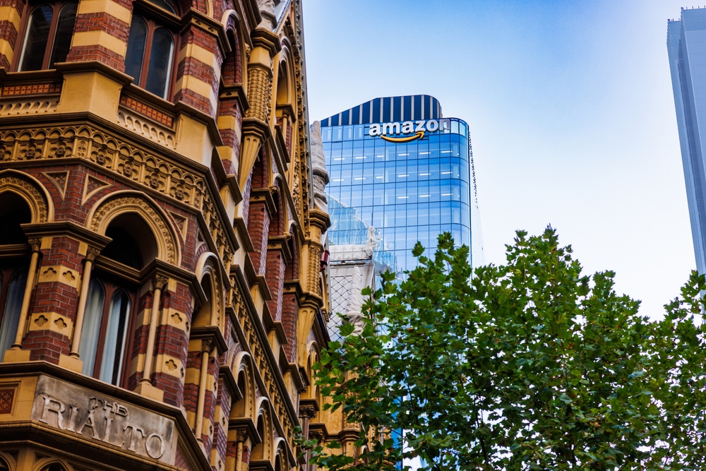 Melbourne, Australia - 3.8.2025: an office of aws or amazon web services.