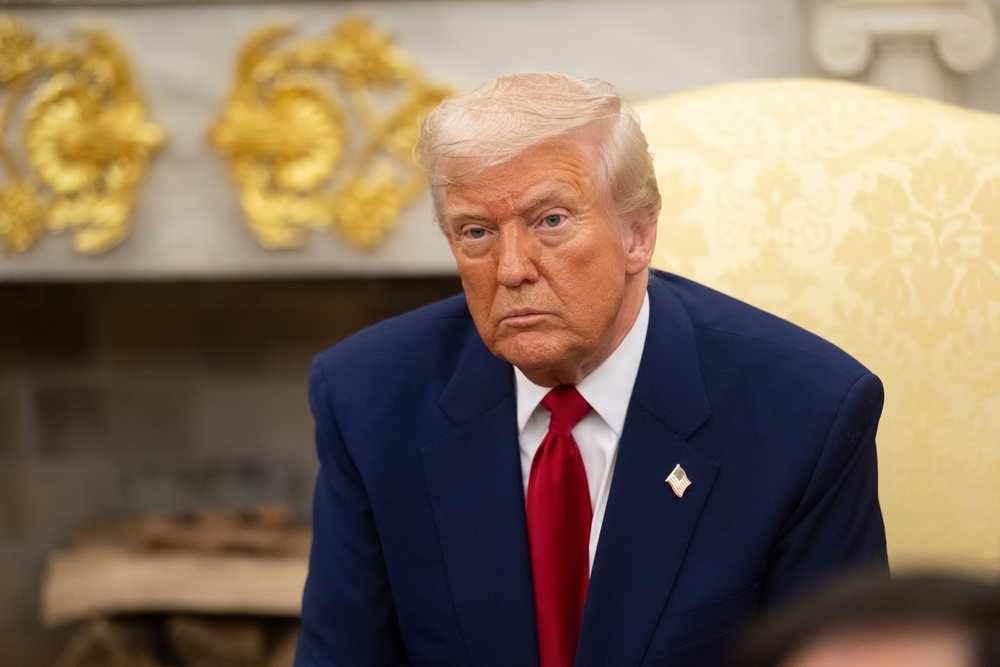 WASHINGTON D.C., USA - April 7, 2025: United States President Donald Trump meets with Israeli Prime Minister Benjamin Netanyahu in the White House in Washington DC.