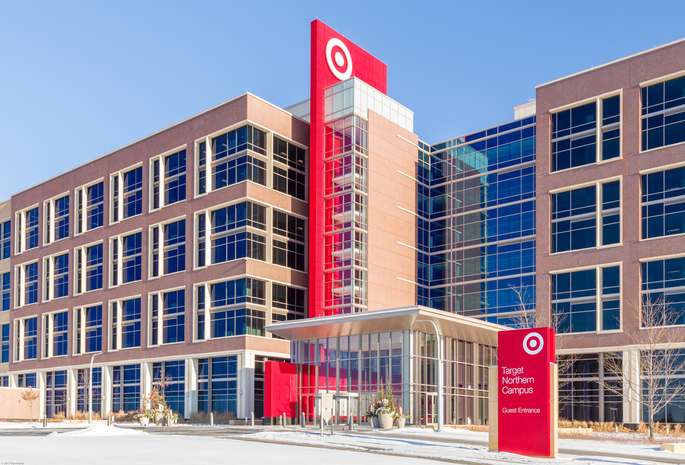 MINNEAPOLIS, MN/USA - JANUARY 14, 2017: Target Corporation corporate headquarters and logo. Target is the second-largest discount store retailer in the United States.