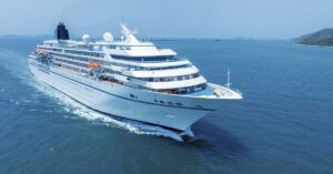 Doctor Waited to Share Terminal Cancer Diagnosis So Patient Can Enjoy Cruise luxury cruise ship at sea, likely one of the vessels operated by Crystal Cruises