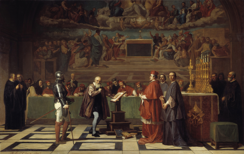 Galileo before the Holy Office https://commons.wikimedia.org/wiki/File:Galileo_before_the_Holy_Office_-_Joseph-Nicolas_Robert-Fleury,_1847.png