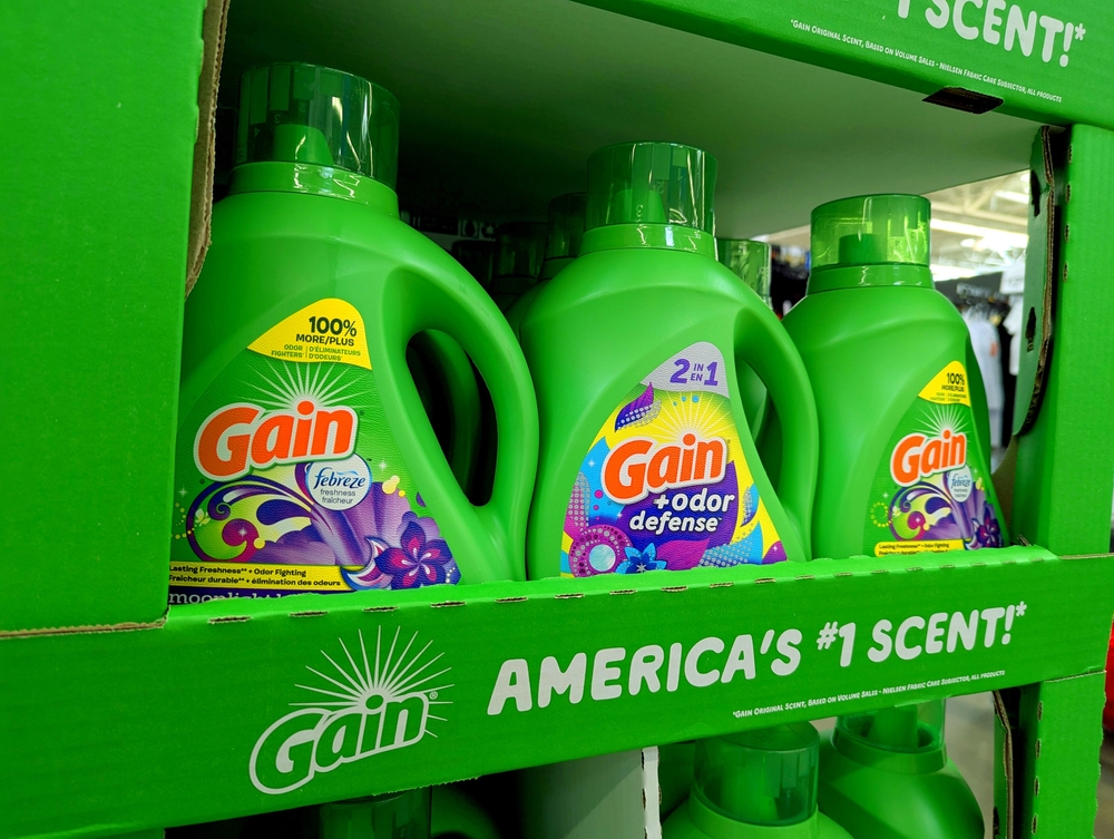 Apex, North Carolina - May 8 2025: Win Bottles of Scented Cleanser Inside the Show Logo Display Walmart 