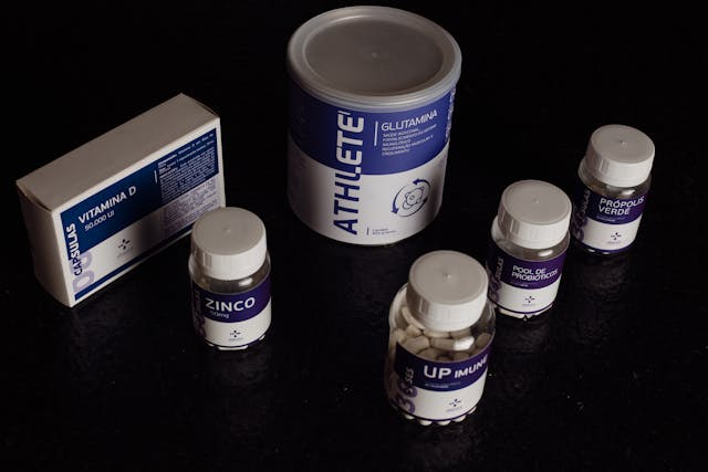 bottles of zinc supplements