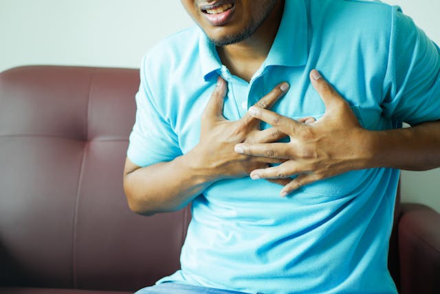 man with chest pain