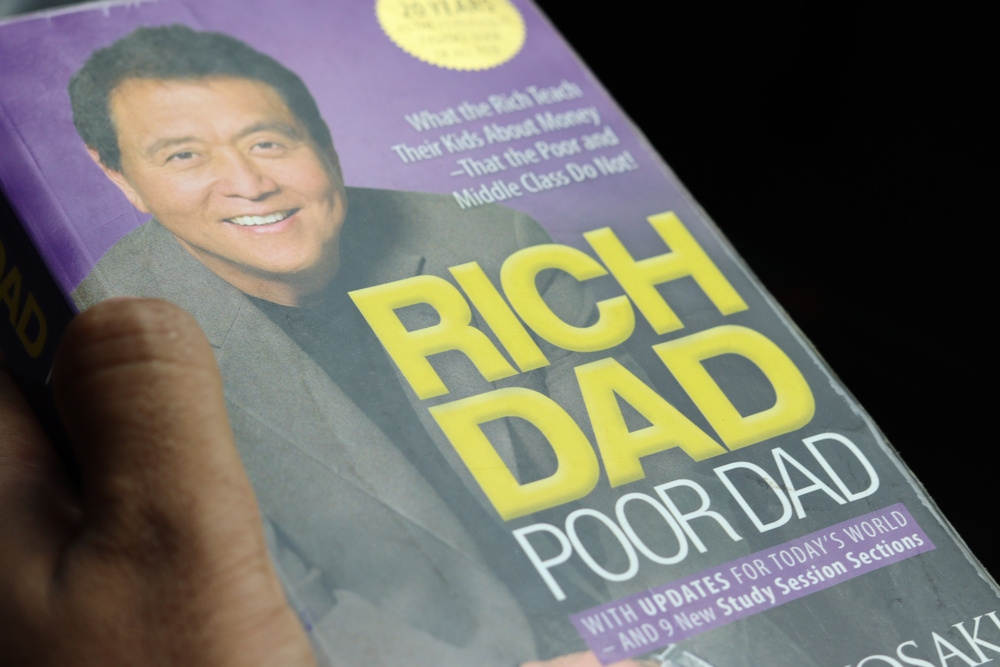 07072023, Bilimora,Gujarat- India, Close up shot of Rich Dad Poor dad Book.