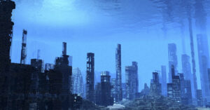2050: The World We’ll Inherit if Climate Change Continues Unchecked Illustration of old city ruins underwater