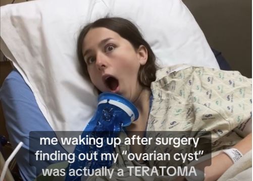 Photo of Savannah Stuthers in hospital