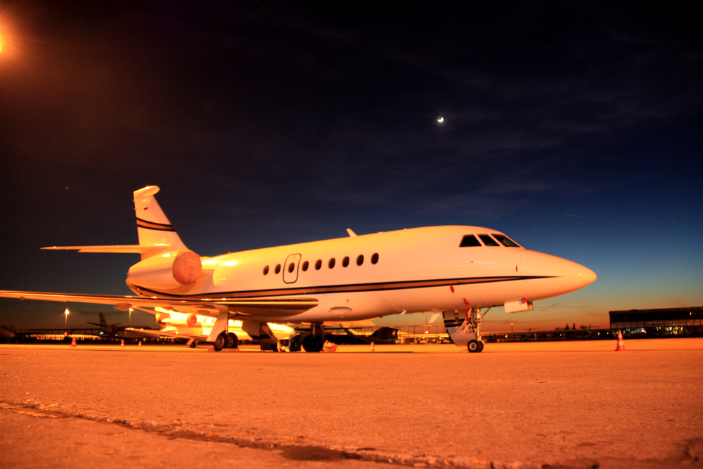 Business Jet parked overnight in Paris Le Bourget