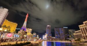U.S. States Where The Most Psychopaths Are Likely To Live Beside Bellagio Lake Looking South at the beautiful night sky over Las Vegas Boulevard, Paris Hotel and Casino, and the Cosmopolitan in Las Vegas, Nevada on February 19, 2024