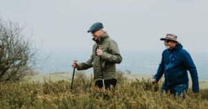 two men hiking