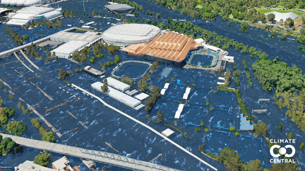 Melbourne skyline representing climate risks including heatwaves and drought