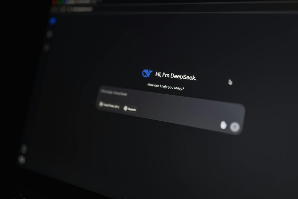 AI Chat Interface on Computer Screen
