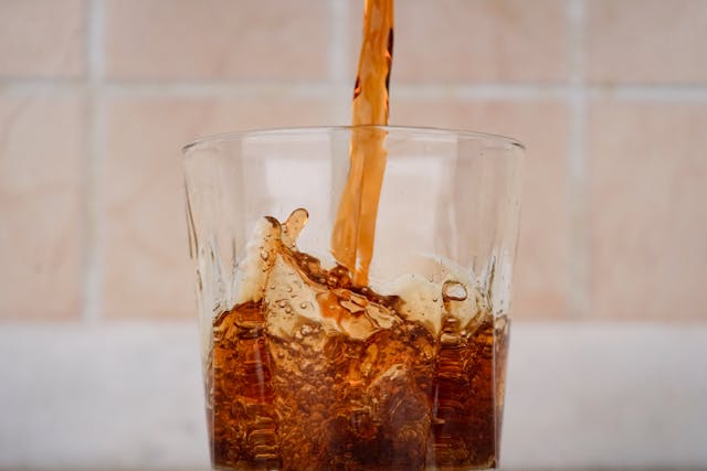 a glass of soda
