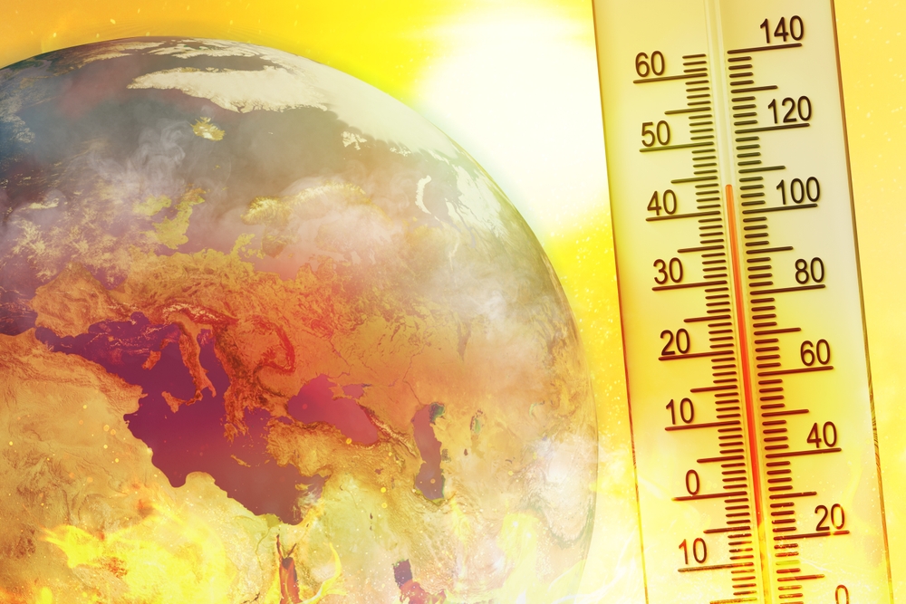 Europe experiences extreme heatwaves as temperatures soar from climate change. Elements of this image furnished by NASA