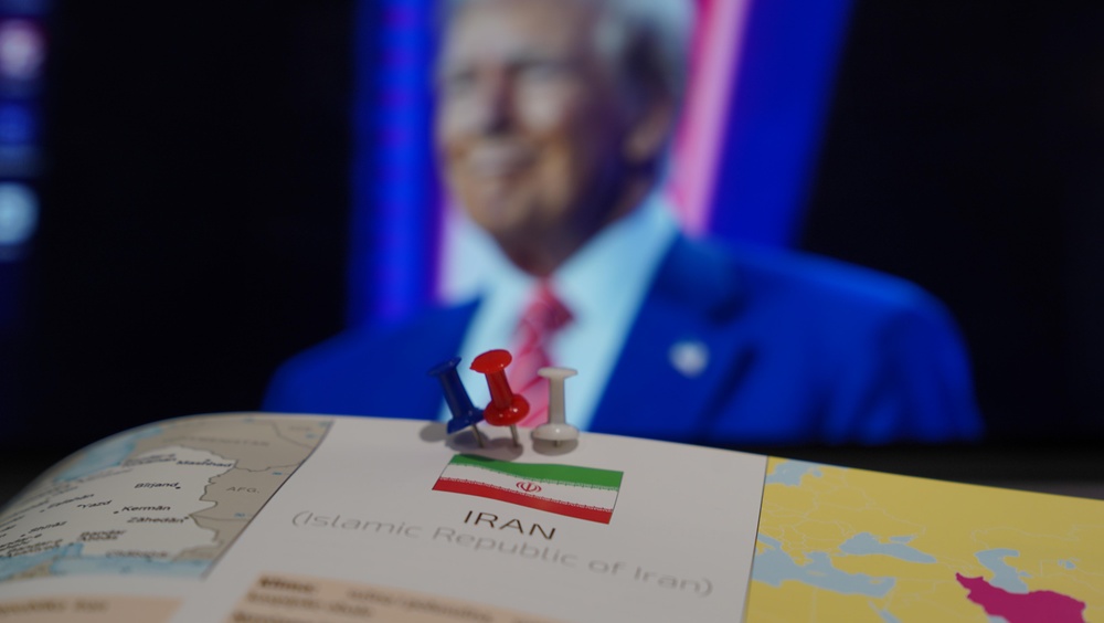 Bosnia and Hercegovina, Travnik, 13.01.2025: Concept of America and Iran conflict, Iran showed on the map