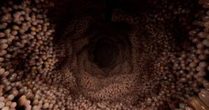 Scientists Discover Where Gluten Reactions Start in the Body intestinal villi.Red microvilli in a intestinal tract. close-up, Microbiology, anatomy, biology, science, medicine, medical and healthcare concepts, Digestive system, epithelial cells, 3D Render