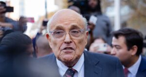 Rudy Giuliani in Critical Condition: The Life of America's Most Controversial Mayor New York City, NY USA. November 7, 2024. Former NYC Mayor Rudy Giuliani speakers to reporters after appearing in court and ordered to surrender his valuables worth $148 million