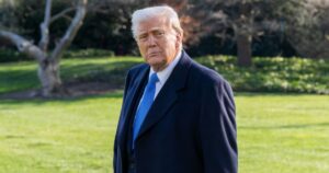 Trump’s “Personal Casino”? What to Know About Truth Predict and Prediction Markets Washington Dc, United States, March 21 2025:President Donald Trump walks across the south lawn towards a waiting Marine 1