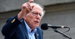 Bernie Sanders Wants to Tax Billionaires and Send Families $12,000 - Here's How Philadelphia, PA, USA - May 1, 2025; Senator Bernie Sanders speaks to the crowd at a May Day rally, addressing labor rights, fair wages, and support for marginalized communities.