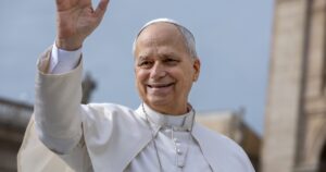 Pope Leo waving