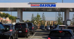 Americans Are Panic-Buying Gas Again — and It's Not Toilet Paper RIVERSIDE, CA, USA - DEC, 21, 2017: Costco Gas Station, Business Sign says Costco Gasoline with Company Logo.
