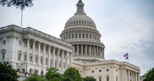 A scenic view of the iconic US Capitol Building symbolizing American democracy in Washington DC.