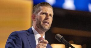 Eric Trump's Bitcoin Bet Just Wiped $600M From the Family Fortune Milwaukee, Wisconsin - July 18, 2024: Eric Trump at the Republican National Convention.