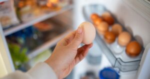 You're Probably Throwing Out Eggs Weeks Before You Need To Chicken eggs in the fridge. Eight homemade eggs are stored in the refrigerator.