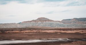 Explore the breathtaking arid landscape with unique geological formations in Nallıhan, Turkey.